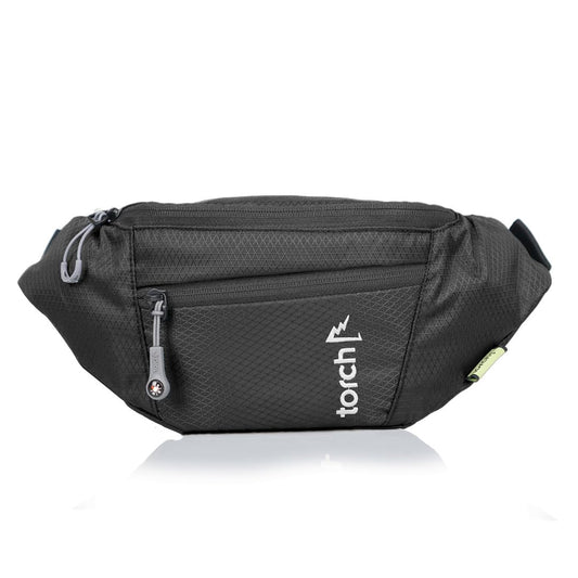 TORCH Fanny Pack for Men Crossbody - Waist Bag for Women with Compass Survival & Secret Pocket, Shoulder Bag Men Women for Travelling, Workout, Running, Outdoor - Hamura (Grey)