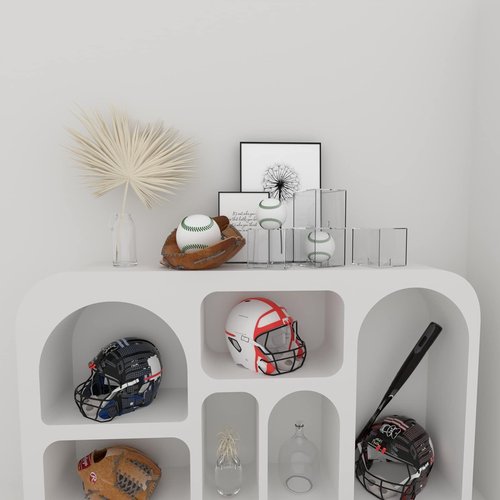 VOLEAAR 1PCS Baseball Display Case,UV Protected Acrylic Baseball Boxes,Clear Cube Autograph Memorabilia Ball Display Cases for Official Size Ball