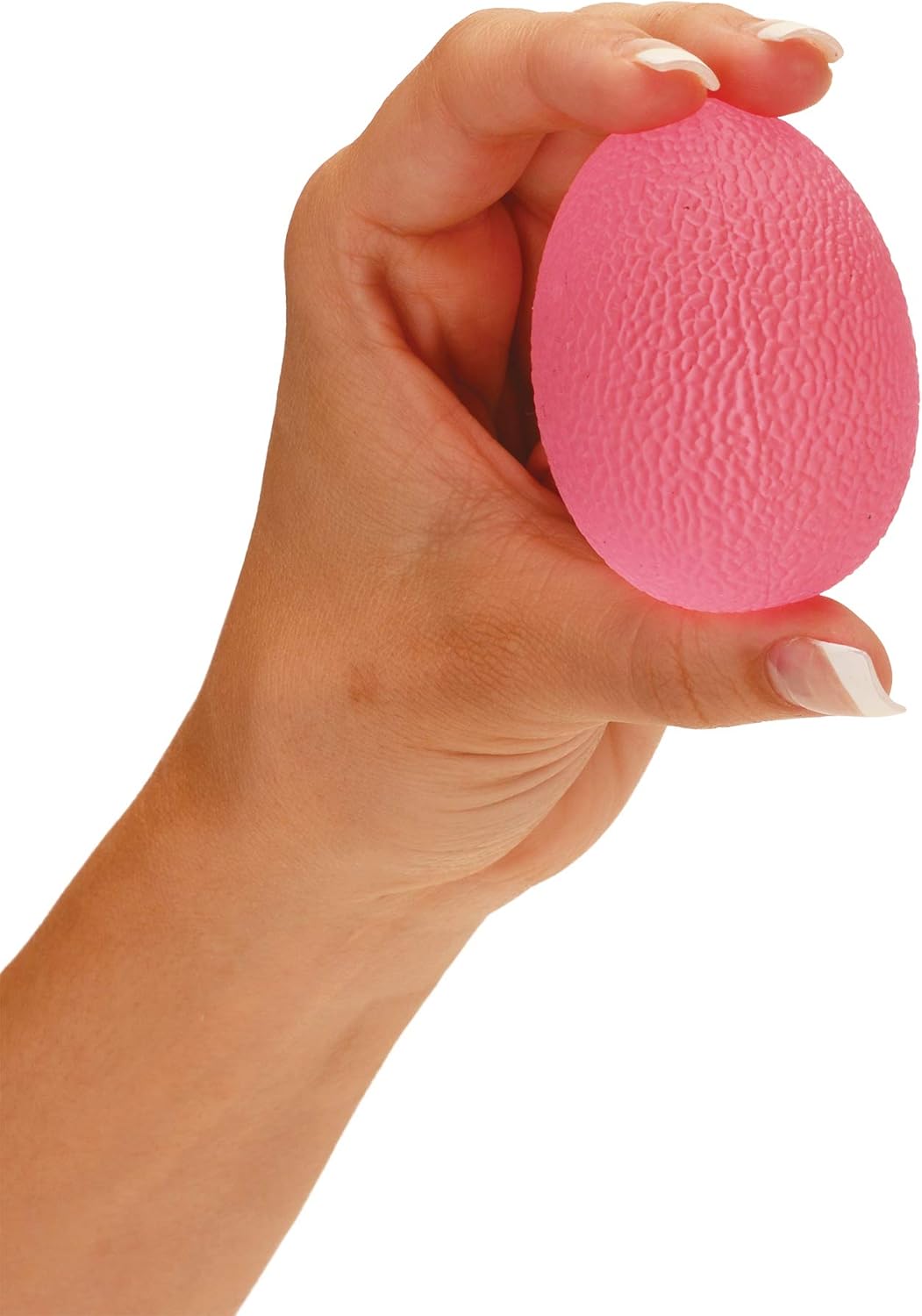 NOVA Hand Exerciser Oval Egg, Hand Grip Squeeze Oval Ball for Strength, Stress and Recovery, Comes in 3 Resistance Levels - Pink Soft, Orange Medium and Blue Firm