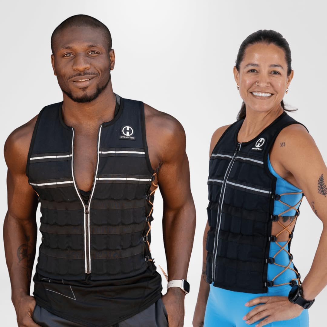 Hyperwear Hyper Vest ELITE Fully Adjustable Weight Vest - Stretch CORDURA® Fabric Zipper Thin Steel Weights - Weighted Vests for Running, Strength, Endurance, Walking - Sizes S, M, L, XL