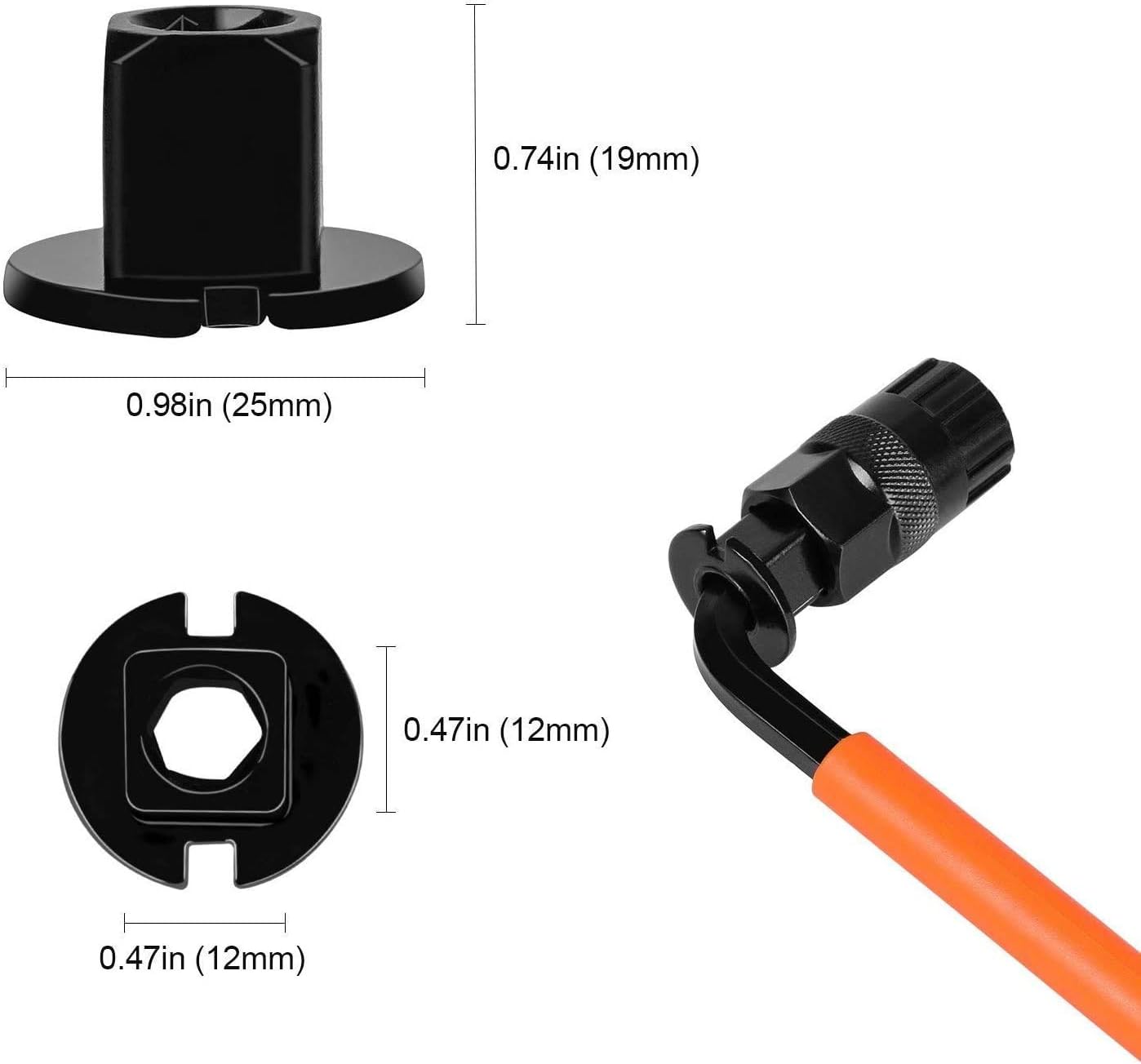 Oumers Bike Cassette Removal Tool, Cassette Freewheel Removal Tool with Chain Whip and Auxiliary Wrench Bicycle Cassette Lock Ring Extractor, Freewheel Remover Wrench Sprocket Remover