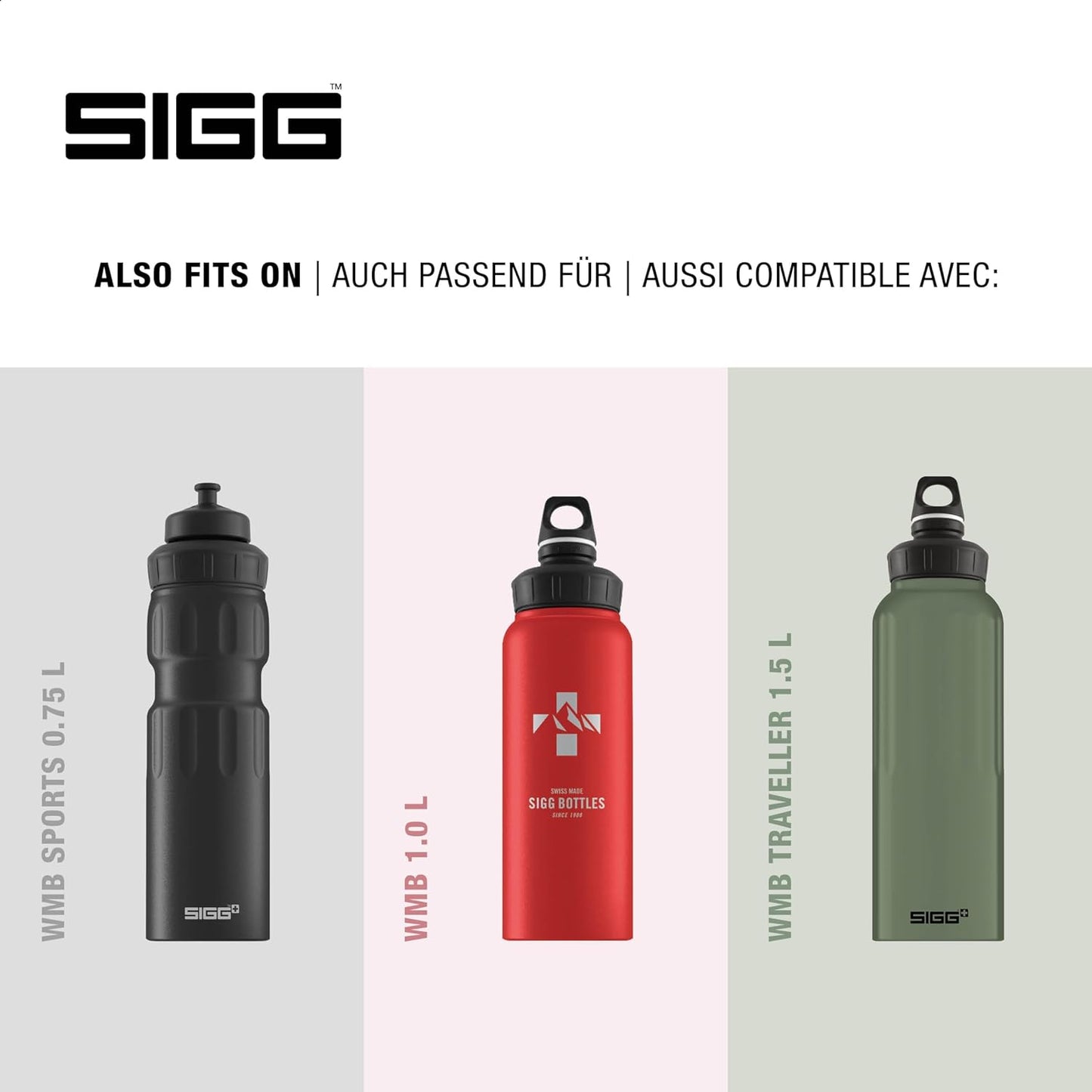 SIGG - WMB ONE Top (One Size) - Replacement Lid Wide-Neck Water Bottles - Flip Top - Gasket Included - Accessories