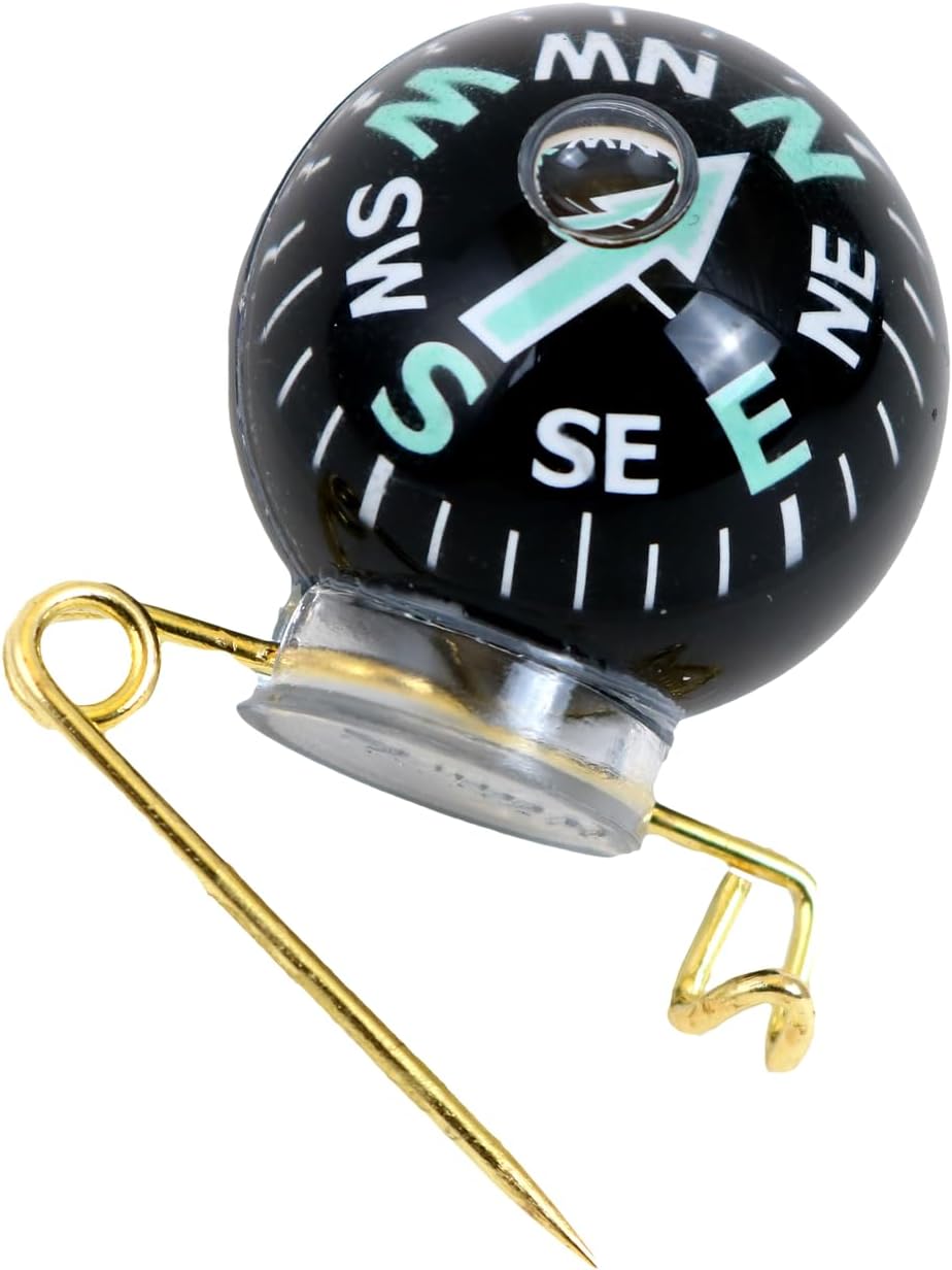 Coghlan's Pin-On Compass for Outdoor Navigation, Compact and Lightweight Directional Tool for Hiking, Camping, Backpacking, and Survival, Hands-Free Portable Design with Durable Metal Pin