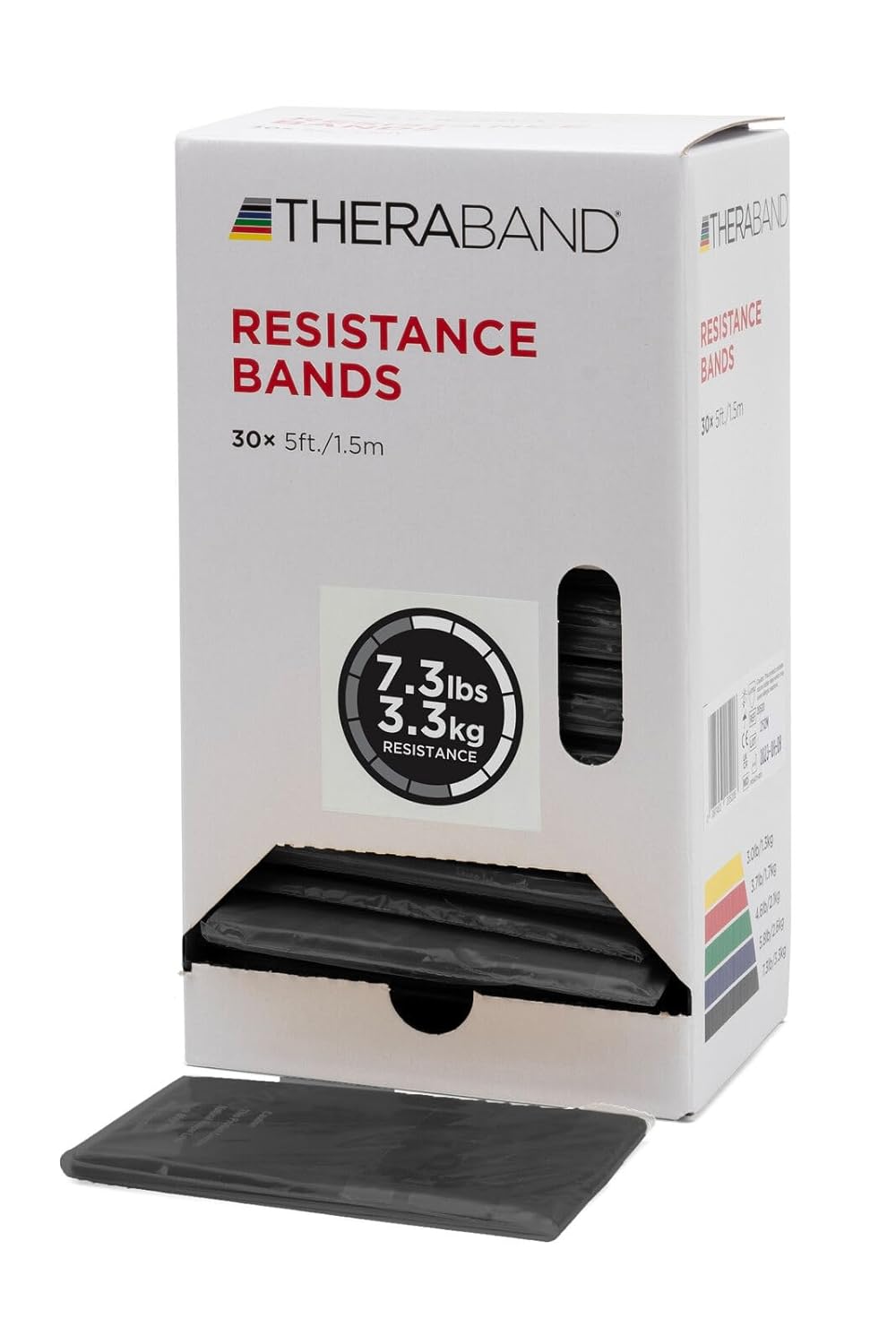 THERABAND Resistance Bands, 5 Foot, 15 Count Professional Latex Elastic Bands For Upper & Lower Body Exercise, Physical Therapy, Pilates, At-Home Workouts, & Rehab, Heavy Green, Intermediate, Level 3