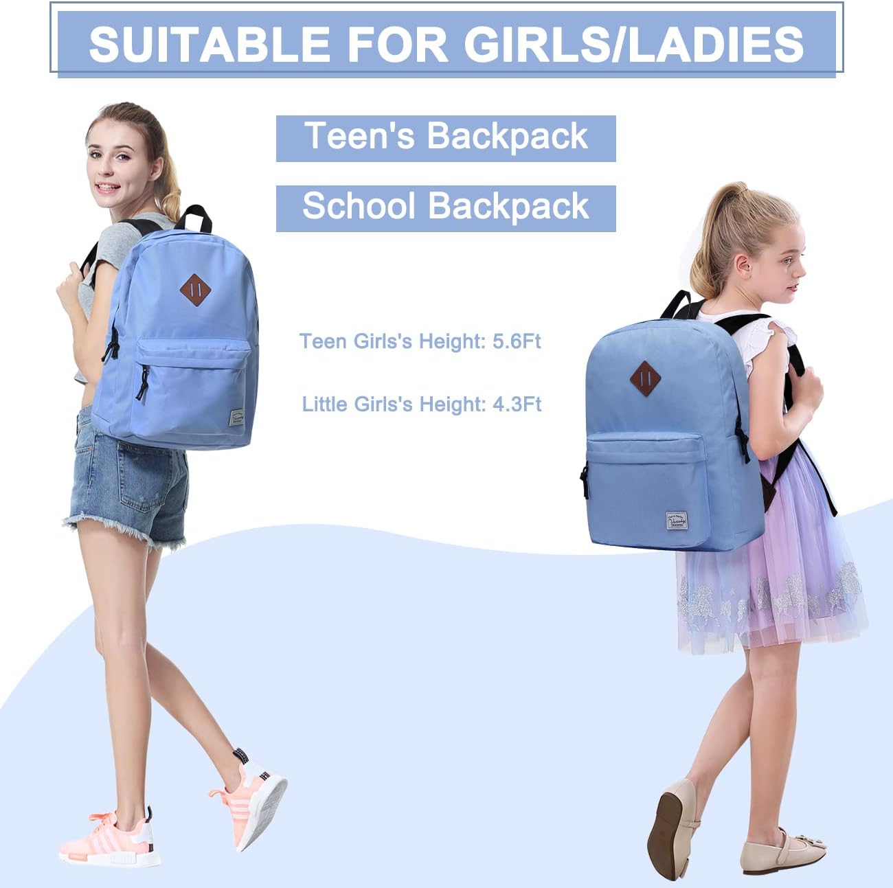 VASCHY Backpacks Handbags, Lavender, M