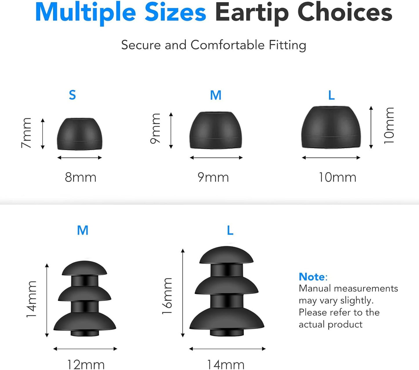 AGPTEK IPX8 Waterproof in-Ear Earphones, Coiled Cable Swimming Earbuds with Stereo Audio Extension Cable, Wired,Black