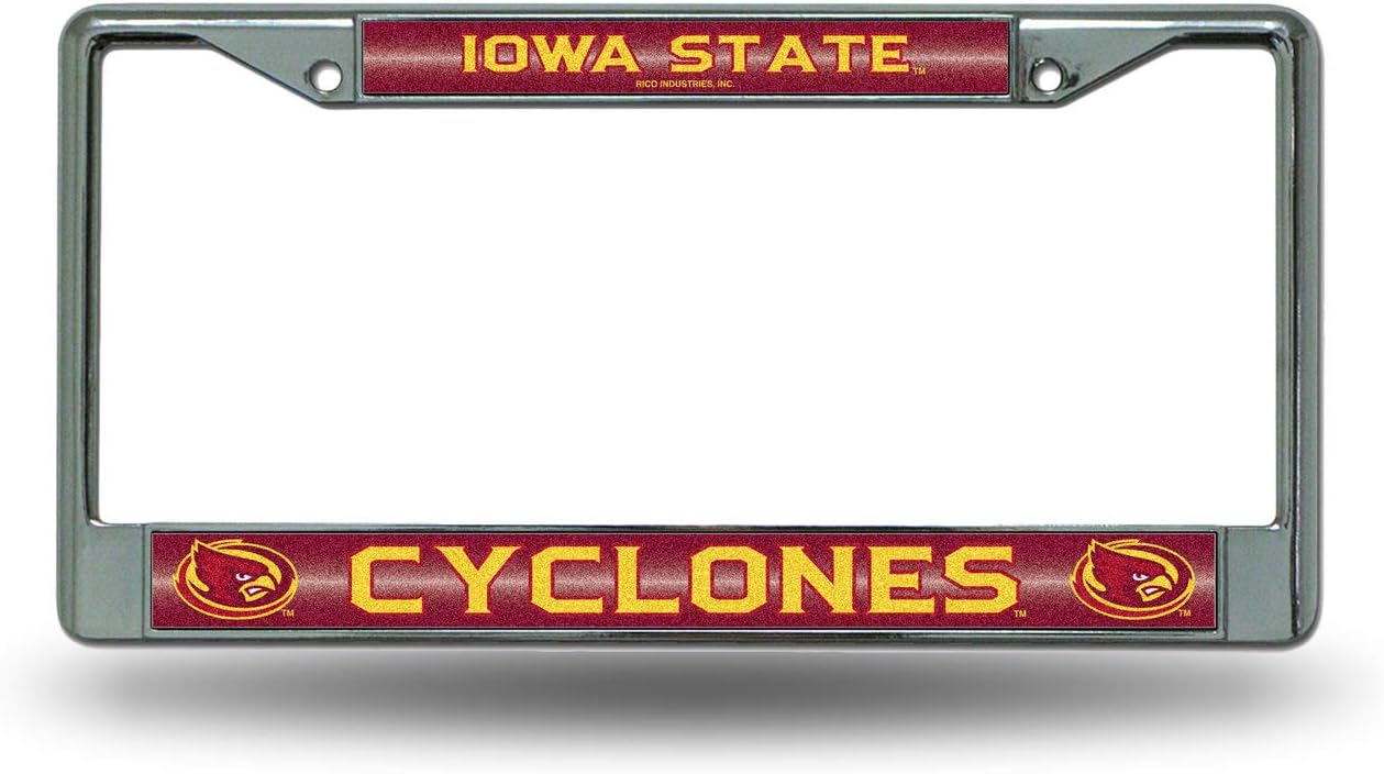 Rico Industries NCAA 12" x 6" Silver Bling Chrome Car/Truck/SUV Auto Accessory