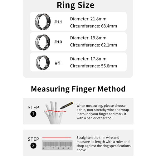 Smart Ring, Activity & Fitness Tracker Ring for Women/Men, No APP Subscription, Fitness Tracking Smart Ring with Calories/Heart Rate/Blood Oxygen/Sleep Monitoring, IP68 Waterproof (Gold, 10#)
