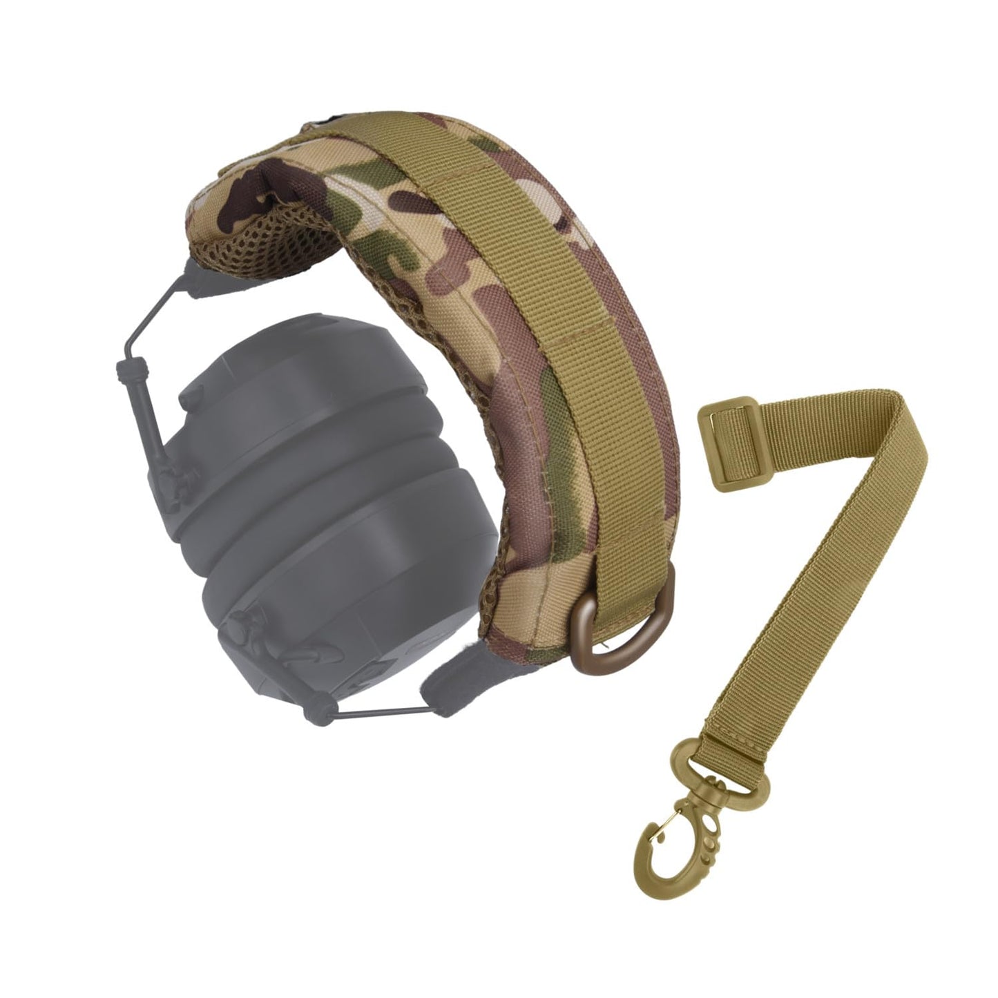 Generic Tactical Headphone Cover Sewing Usts Advanced Modular Kit Tape Headset Headband Pads Soft Replacement with Holder for General Shooting Military Hearing Protection Earmuffs(Camo)