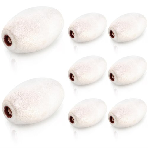 Tlence 8 Pack Oval Water Float, 5.5" x 3.5" Deep Water Fishing Float, White Rope Float Marine, Fishing Marker Buoys Great for Trail Markers Dock Floats Swim Pool, (5/8" to 1" Hole)