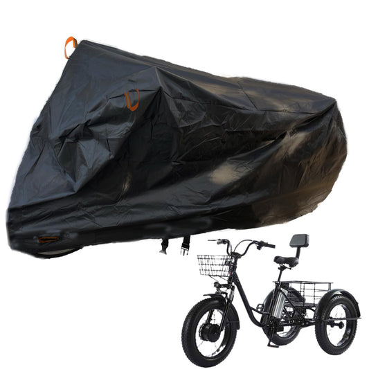 Adult Electric Tricycle Cover,3 Wheel Bike Covers,600D Heavy Duty Outdoor Windproof Waterproof Recumbent Bike Cover,Dustproof Trike Bicycle Bike Covers