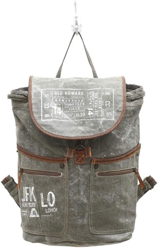 Myra Bag Old Howard Upcycled Canvas Backpack S-0829