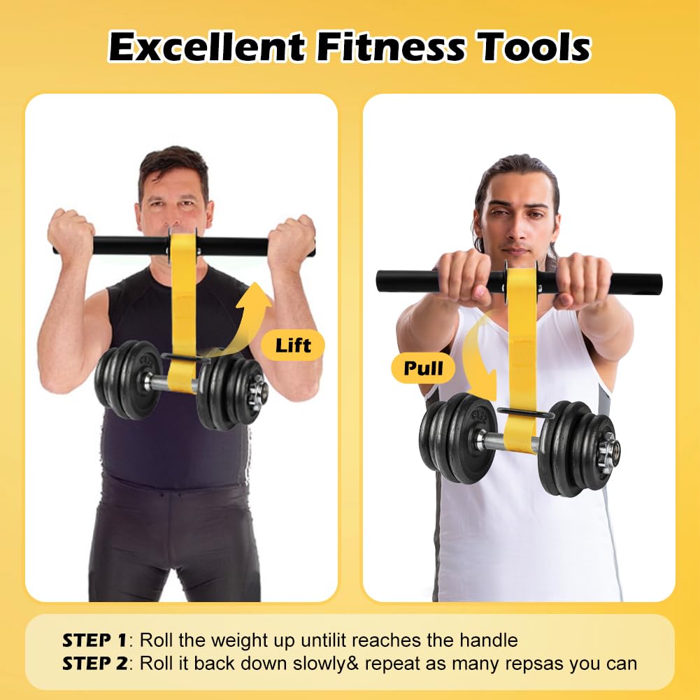 Forearm Strengthener and Wrist Roller with Quick Locking Mechanism, Adjustable Nylon Webbing Wrist & Forearm Blaster with Anti-Slip Grip Handles for Hand,Wrist,Forearm Strength Training