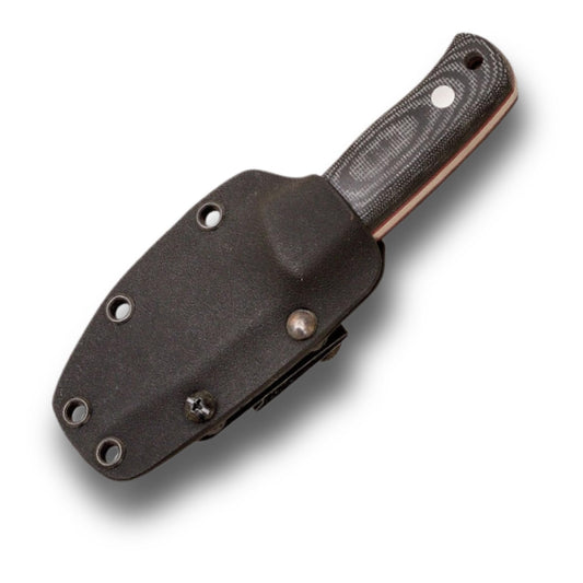 Joker "Erizo TS1 Sports Survival Knife, 2.95-inch Blade, Includes Kydex Sheath, 550 Paracord, Fishing, Hunting, Camping, and Hiking Tool (BLACK MICARTA, KYDEX SHEATH)