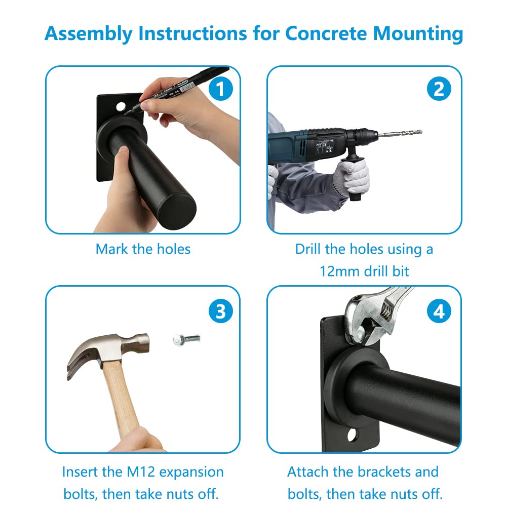 6Pcs Weight Plate Holder, Wall Mounted Weight Plate Rack Storage for 2" Olympic Weight Plate