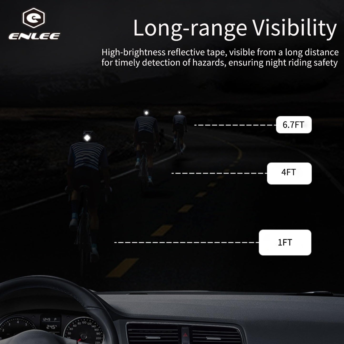 ENLEE Bicycle Reflective Stickers for Enhanced Safety - Bike Wheel Reflectors and Bicycle Stickers for Maximum Visibility (DIY Reflective Sticker)