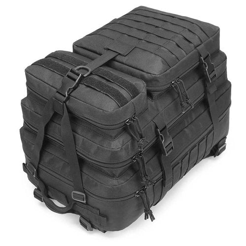 ONE WVW PIN Tactical MOLLE Backpack for Men, 45L Gym Backpacks, Large Military Daypack 3-Day Assault Pack Bug Out Bag for Rucking Hiking Fishing Camping Hunting(Black)
