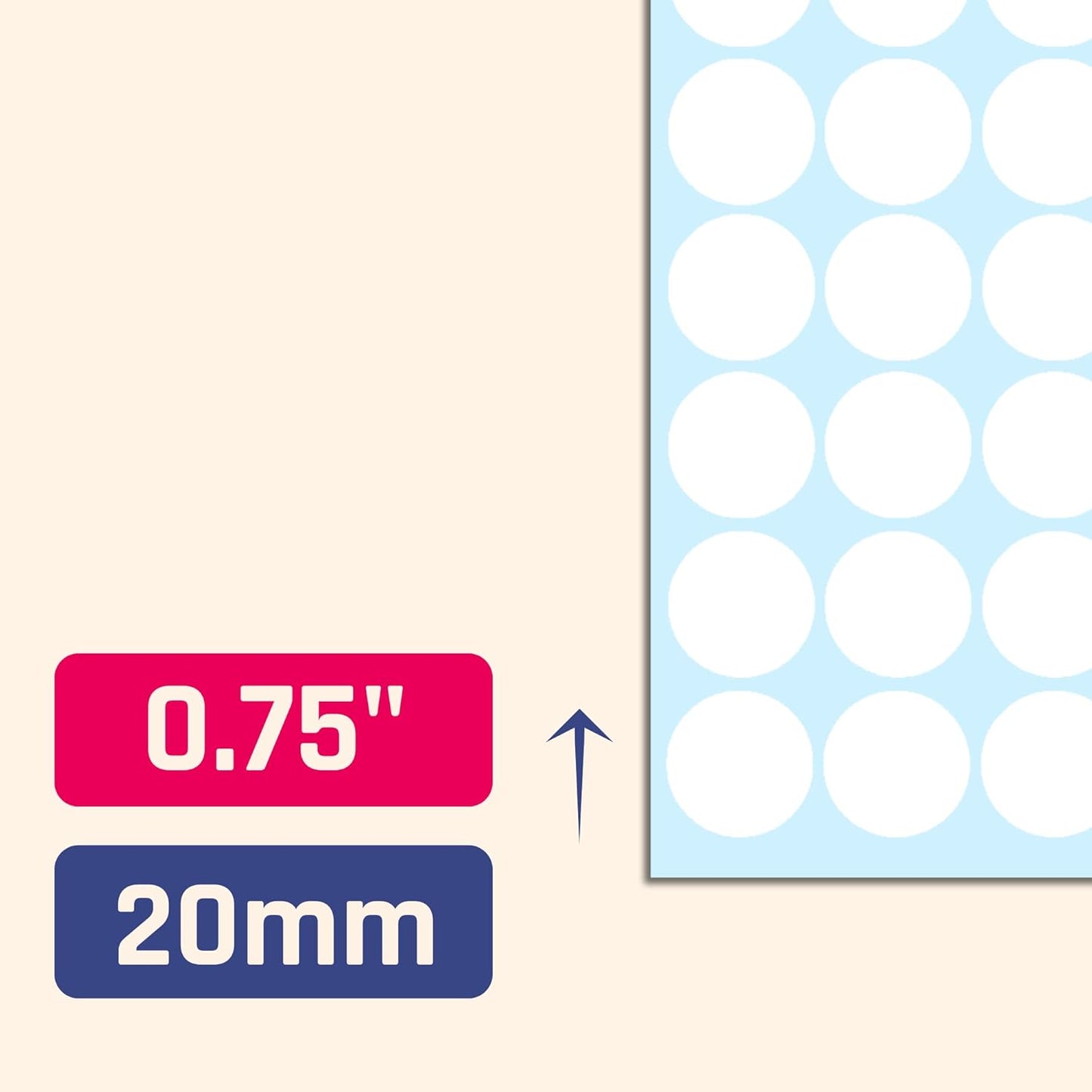 2000 Pack, 3/4" Round Dot Stickers Circle Labels - Red