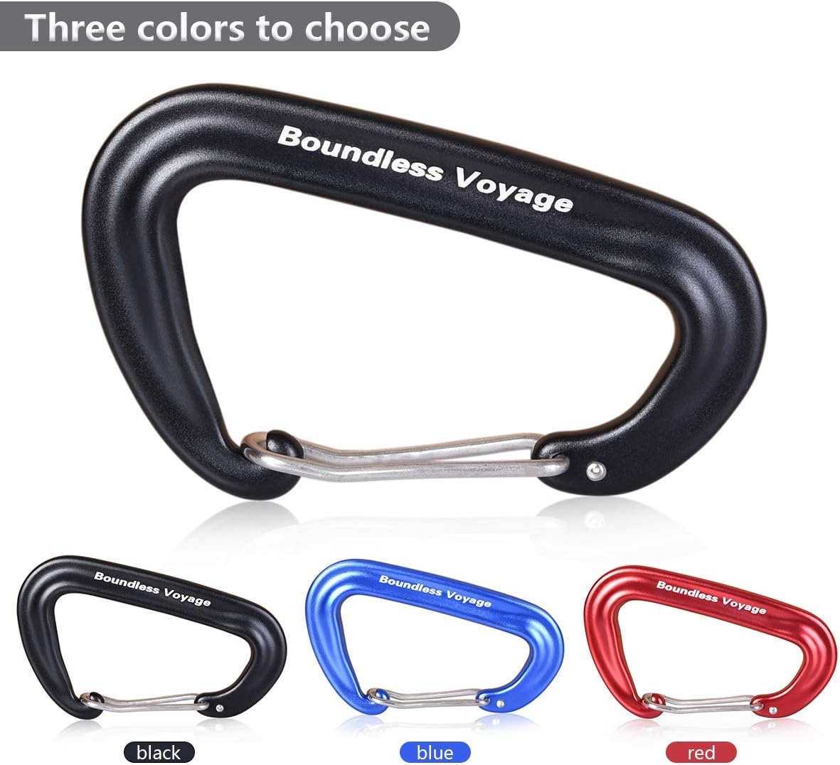 iBasingo Aluminum Alloy Carabiner Clips 12KN Keychain BV1026