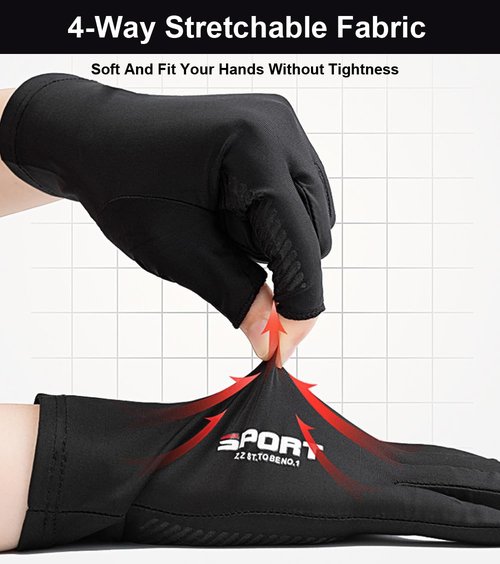 SUJAYU Fishing Gloves - Men & Women UV Protection Fingerless Gloves for Sailing, Kayaking, Paddling & Rowing - Black, Large