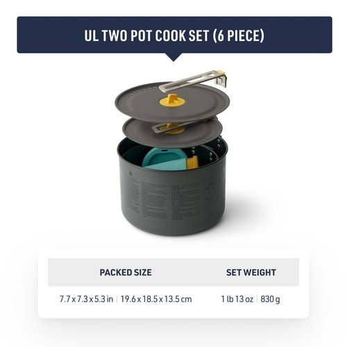 Sea to Summit Frontier Ultralight Two Pot Cook Set for Camping, 2-Person (2 Pots, 2 Bowls, 2 Cups)