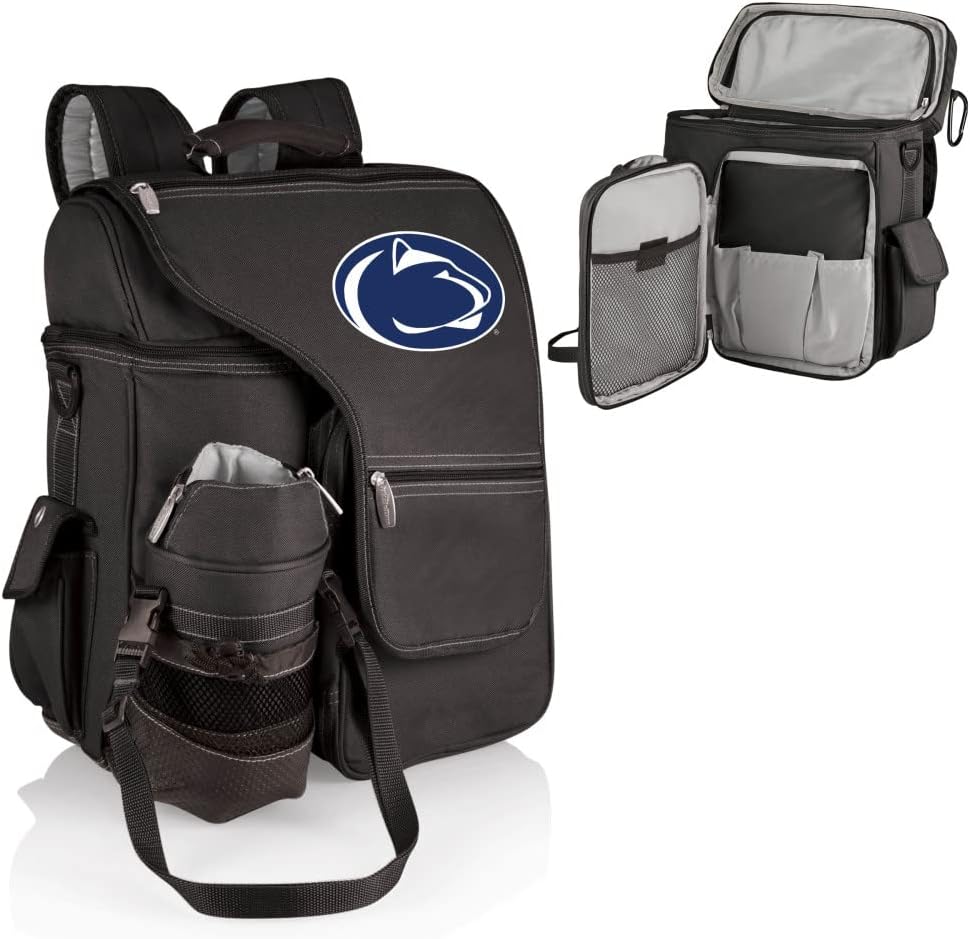 PICNIC TIME NCAA Penn State Nittany Lions Turismo Backpack Cooler with Water Bottle Carrier - Soft Cooler Backpack - Travel Cooler Bag