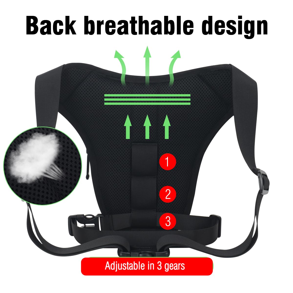 ADRUOX Motorcycle Leg Bag, Thigh Bag With Leg Strap, Multifunctional Storage, Drop Leg Bag for Motorcycle, Bicycle, Horse Riding, Hiking, Camping, Fishing, Hunting, Outdoor Travel (black)