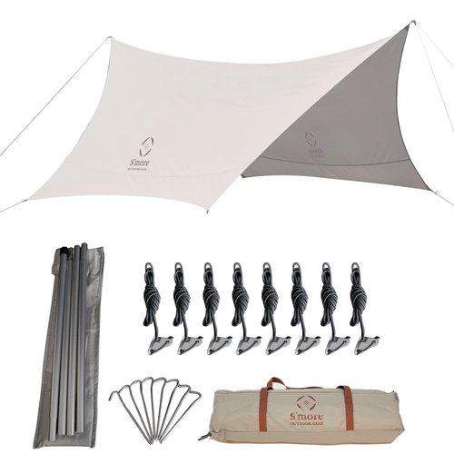 S'more Tent Tarp 420, Waterproof Camping Tarp for Camping Front Porch Awning Rain Fly Tarp for Camping Hiking and Outdoor Activities