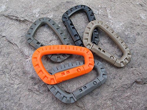 3-Pack Lightweight D-Ring Carabiner Hooks - Tactical Keychain Snap Links