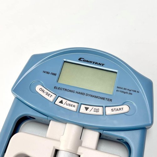 Digital Hand Dynamometer - 200 Lbs / 90 Kgs Grip Strength Tester with Auto Capture (Grey)