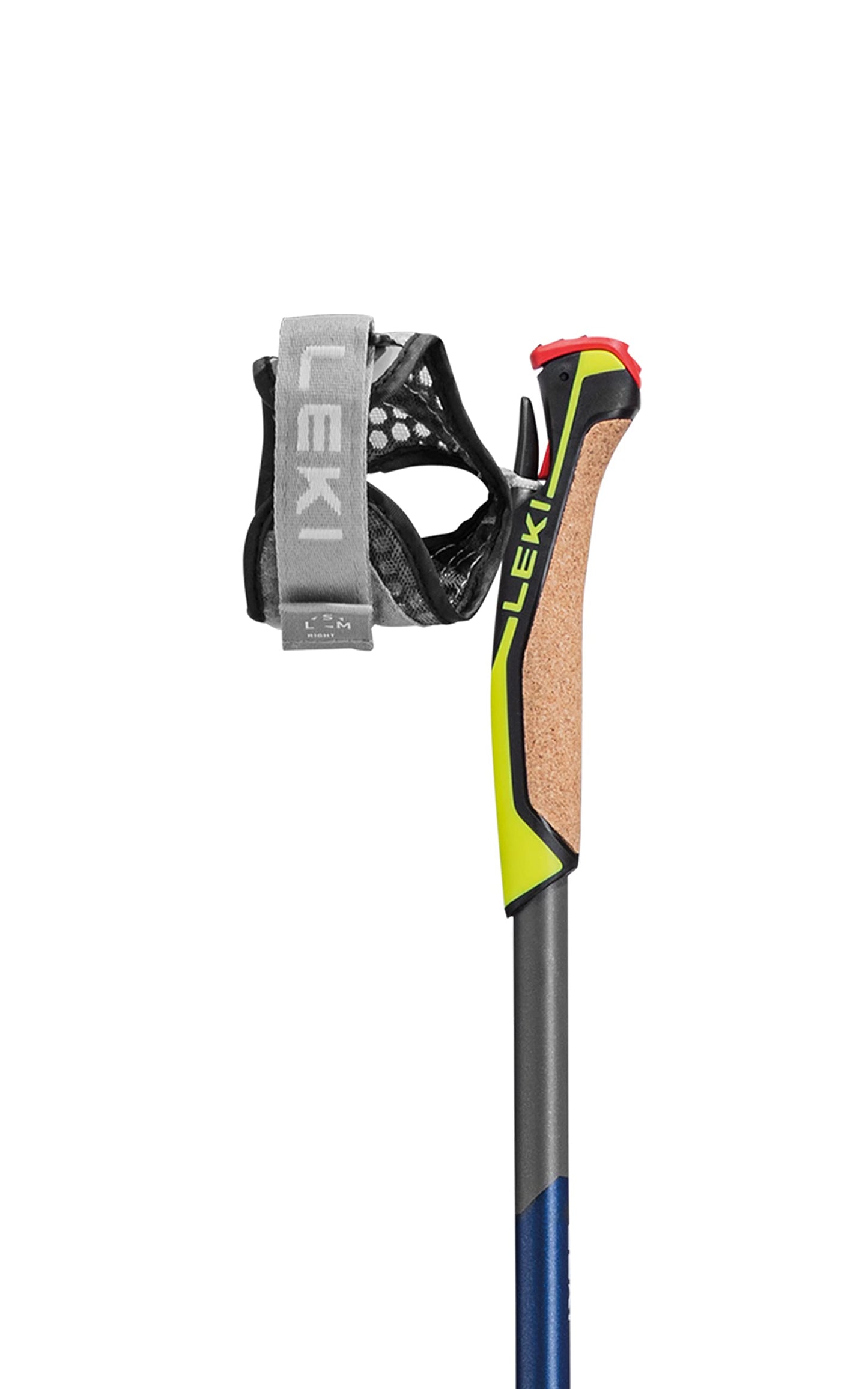 LEKI Traveller FX.One Carbon Collapsible Lightweight Trekking Poles for Hiking & Trail Running - Gray-Blue-Yellow - 115 cm