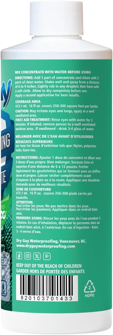 Waterproofing Concentrate for Tent Fabrics & Outdoor Gear - 16 oz