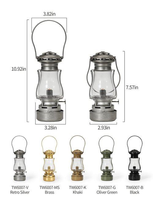 Thous Winds Fuel Lantern, Outdoor Kerosene Fuel Lamp, Weather Resistant, for Camping Hiking Patio Picnic, Brass