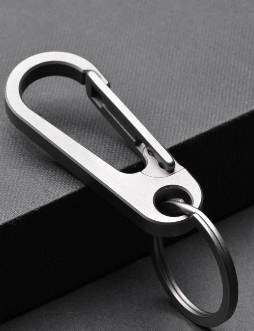 TIKEY Key Clip for Belt,Anti-Lost Quick Release Key Chain,Heavy Duty Keychain Carabiner Clip for Keys,Key Ring Hook (Titanium-Gray)