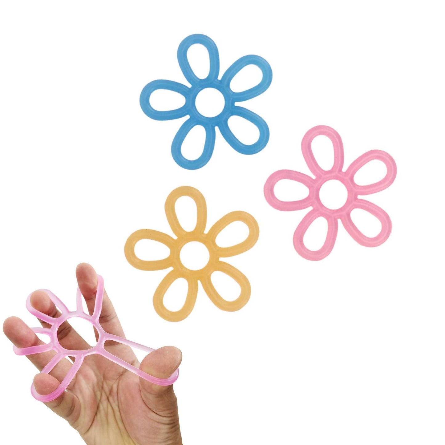 3pcs Hand Grip Strengthener Flower Shape Hand Extensor Exerciser Finger 3 Level Stretcher Hand Resistance Bands for 5/4/3kg Wrist Joint Training