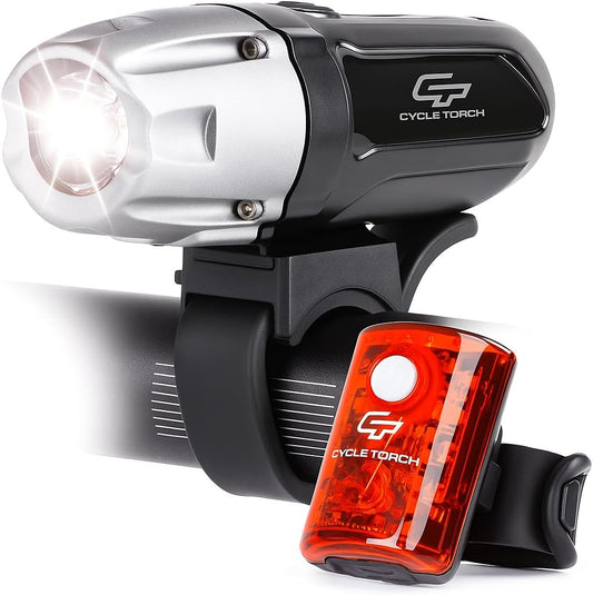 Bike Lights for Night Riding, USB Rechargeable Shark 300 Ultra Bright LED Bike Lights Front and Back Safety Tail Light Included, Bicycle Light Compatible with Mountain, Road, Kids & City Bicycles