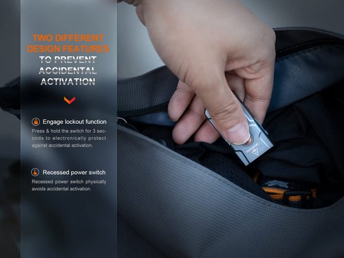 EdisonBright Fenix E03R V2 500 Lumen USB Rechargeable LED Keychain Flashlight, Charging Adapter Bundle (Grey)