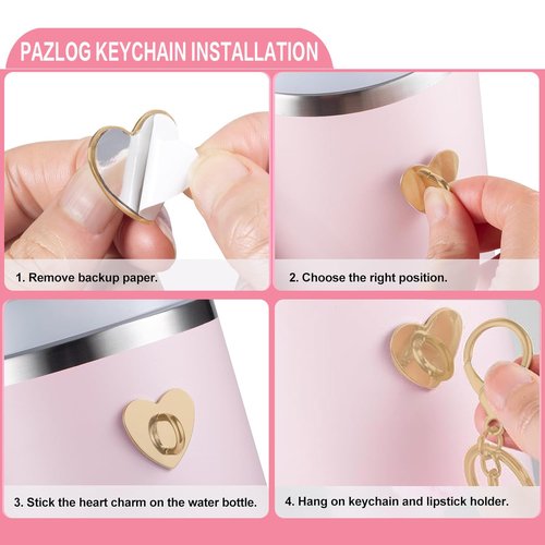 PAZLOG Letter Charm Accessories for Stanley Cup with Mini Hooks & Lipstick Chapstick Holder & Tassel Butterfly Cute Initial Name Id Keychain Compatible with Stanley Tumbler 40oz for Women Girls, J…