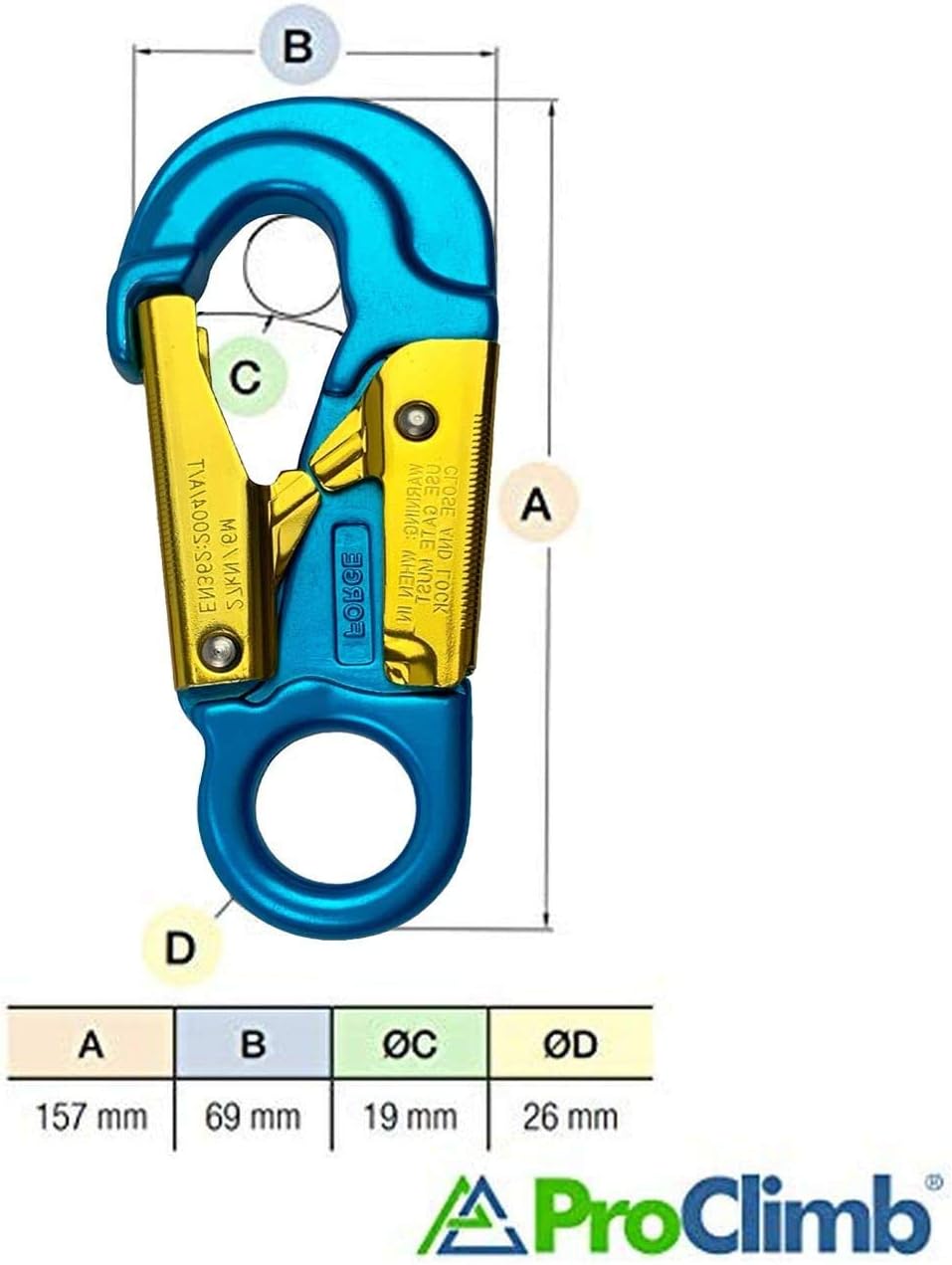 Aluminum Double Lock Captive Eye Forged Snap Hook 27 Kn