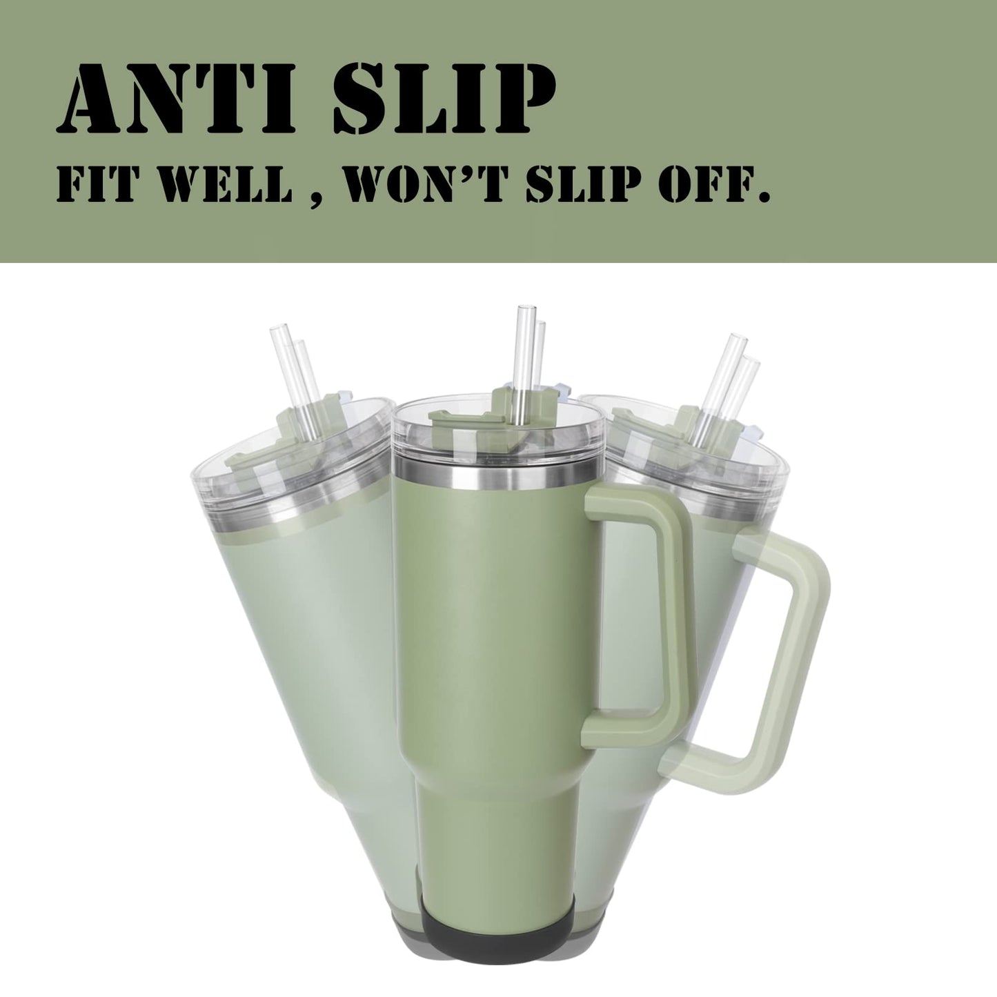 4 PCS Bottle Covers for Stanley Adventure Quencher Tumbler 40oz, Anti-Slip Silicone Boot, Accessories for Stanley Cup