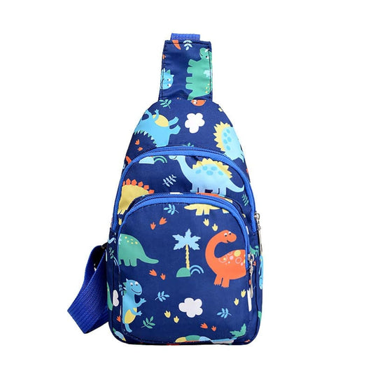 Hiflyer Kids Crossbody Sling Bag, Small Nylon Travel Cartoon Bag (Blue)