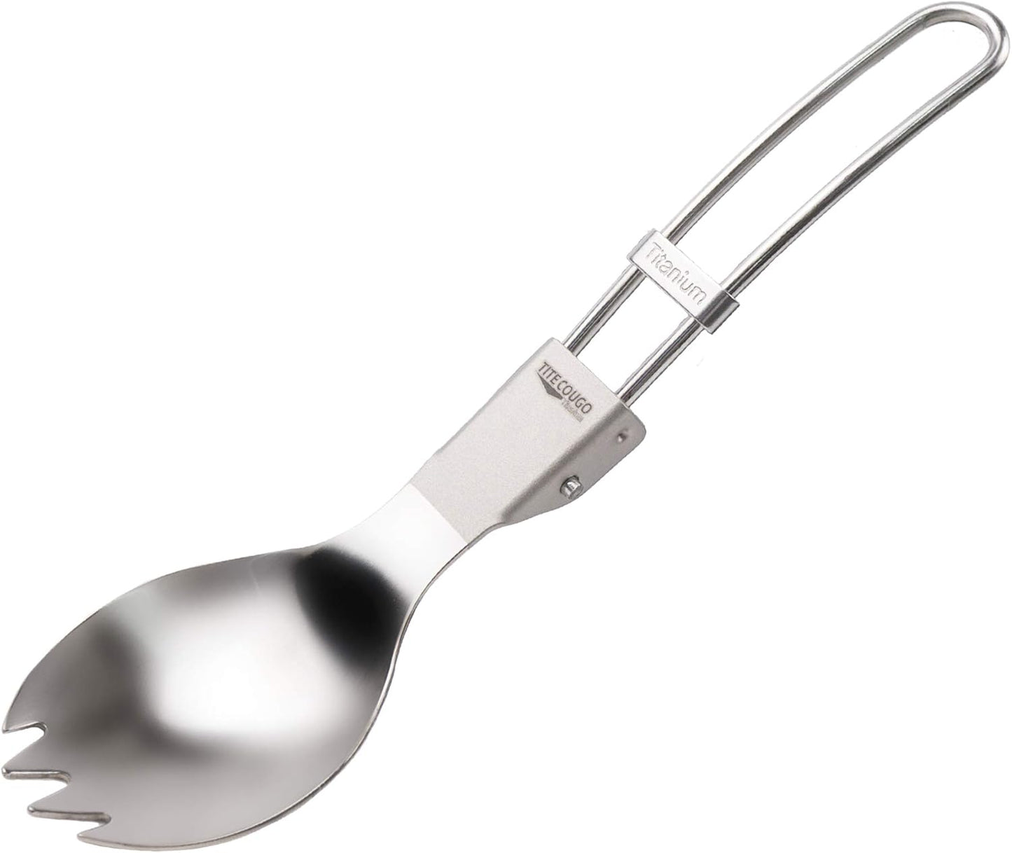 Ultralight Titanium Spork for Camping - Folding Spoon & Fork Combo, 18g