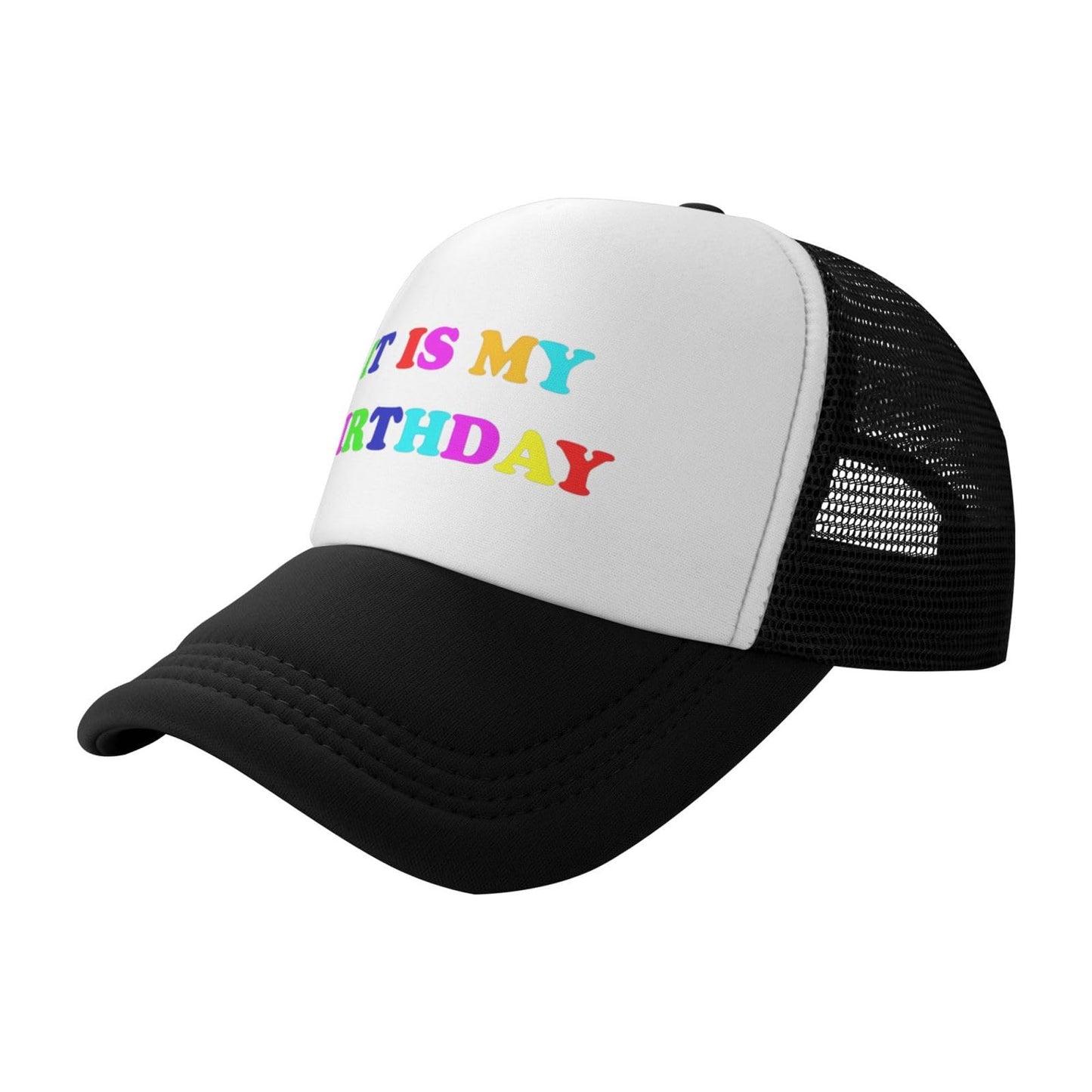 ZBDSKLEX Happy Birthday Trucker Hat for Men Women, Adjustable Mesh Baseball Cap for Birthday Party