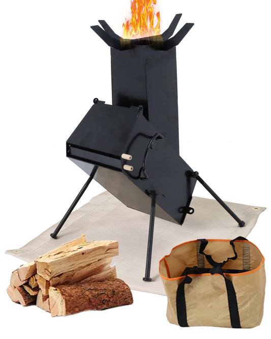 Autoholic Portable Rocket Stove for Cooking Wood Burning Stove Outdoor Camping Living BBQ Picnic Emergency Survival Stove Small Outdoor Woodstove