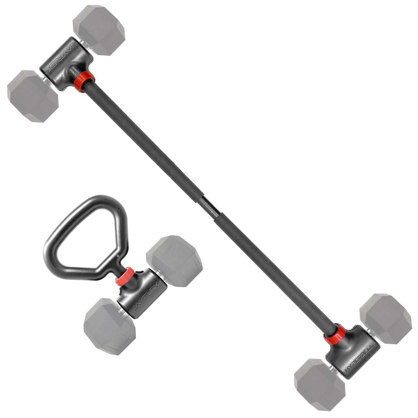 Jayflex Hyperbell Dumbbell Converter - Convert Dumbbells to Barbell Set and Kettlebell for Home Fitness - Adjustable & Up to 200 lb Capacity Weight Barbell for Weight Lifting