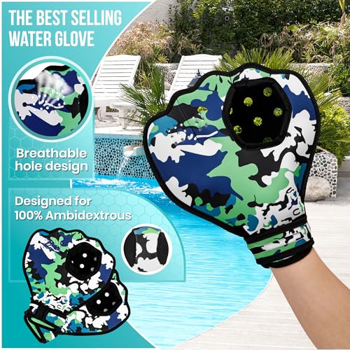 Water Baseball Glove and Bouncing Ball Set - Green for Pool & Beach Water Games