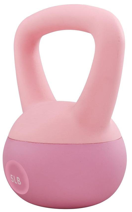 Fitvids Soft Kettlebells - Sea and Iron Sand Filled Weights for Women and Men - Color Coded Soft Vinyl Kettlebells, 5-Pound