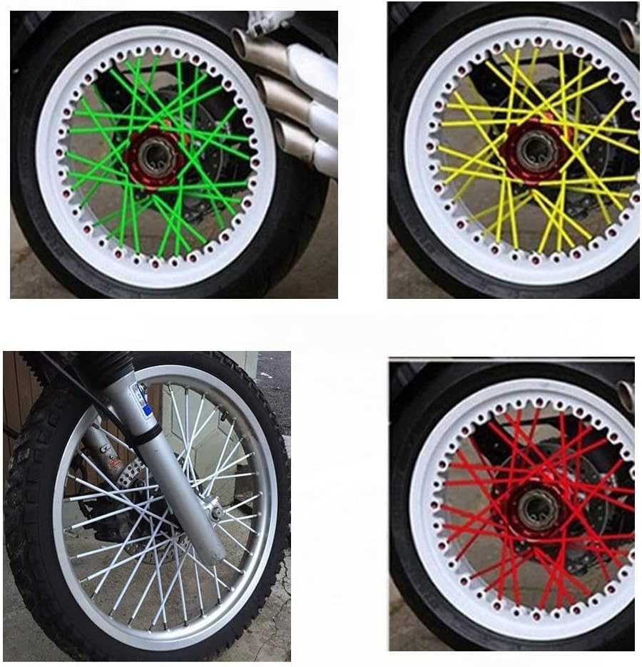 72Pcs Universal Spoke Skins Cover - Ovelur Wheel Spoke Wraps Skins Pipe Trim Decoration Protector For Motorcycle Dirt Bike Yamaha Harley Suzuki(Pink)