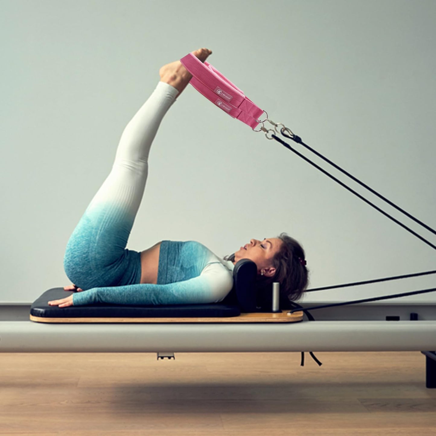 J Bryant Pilates Double Loop Straps for Reformer Fitness D-Ring Straps,Yoga Exercise Accessories for Home Gym Workout,1 Pair