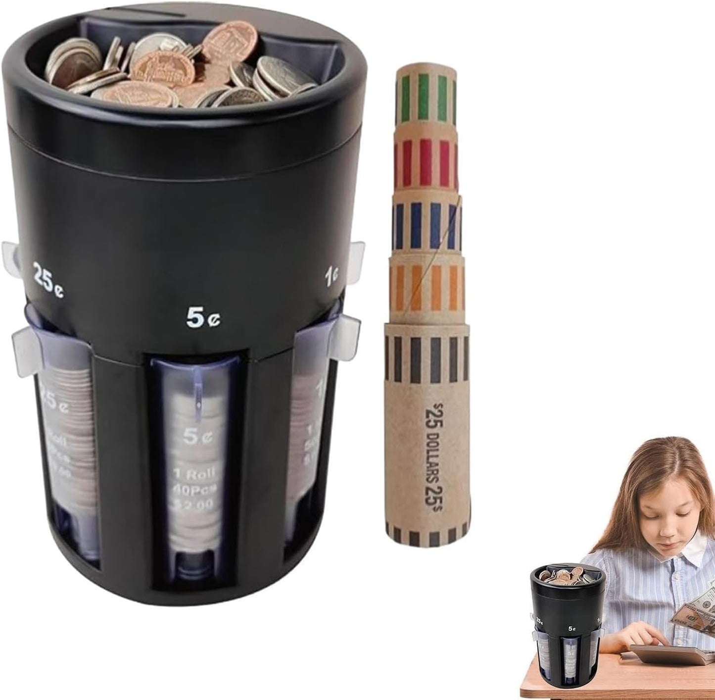 Automatic Coin Sorter Ort Your Loose Change in Piggy Bank Coin Jar Quickly Widely Used at Home Office Store Great Time Saver